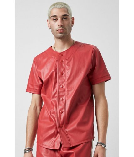 Imbracaminte barbati forever21 faux leather shirt red