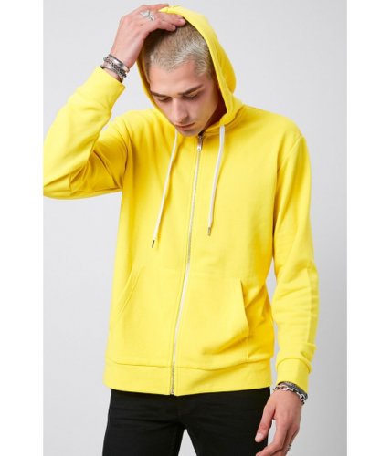 Imbracaminte barbati forever21 french terry zip-up hoodie yellow