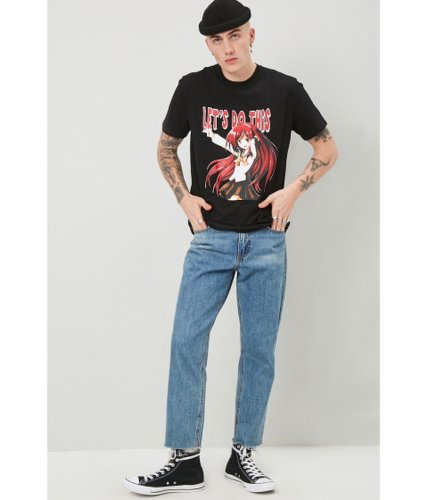 Imbracaminte barbati forever21 lets do this anime graphic tee blackred