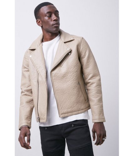 Imbracaminte barbati forever21 premium textured faux leather jacket taupe