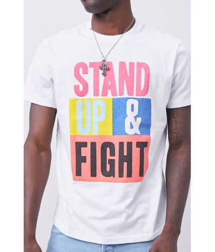 Imbracaminte barbati forever21 stand up fight graphic tee whitemulti