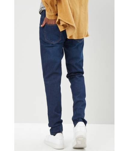 Imbracaminte barbati forever21 zip-fly skinny jeans dark denim
