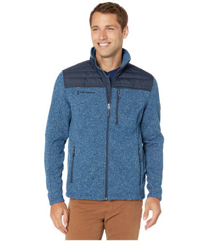 Imbracaminte barbati free country full zip heather sweater knit fleece port blue