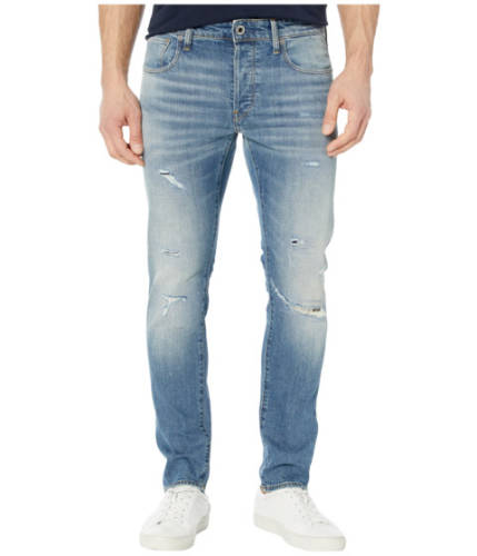 Imbracaminte barbati g-star 3301 slim jeans in worn in ripped blue faded worn in ripped blue faded