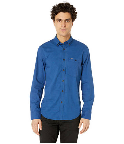 Imbracaminte barbati g-star core button down one-pocket long sleeve slim shirt sartho bluehudson blue check