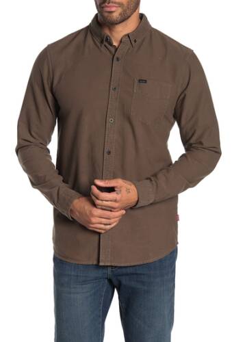 Imbracaminte barbati globe goodstock long sleeve oxford classic fit shirt fatigue