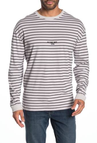 Imbracaminte barbati globe long sleeve stripe knit t-shirt oatmeal