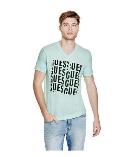 Imbracaminte barbati guess mier patchwork logo tee minty