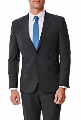 Imbracaminte barbati haggar gabardine 4-way stretch slim fit 2-button suit separate coat chcoal htr