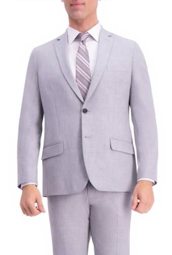 Imbracaminte barbati haggar gabardine 4-way stretch slim fit 2-button suit separate coat lt grey