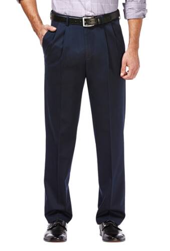 Imbracaminte barbati haggar premium no iron classic fit pleated pants - 29-34 inseam dark navy
