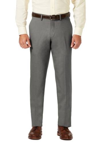Imbracaminte barbati haggar sharkskin stretch straight fit flat front dress pants - 29-34 inseam med grey