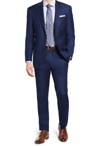 Imbracaminte barbati hart schaffner marx blue sharkskin two button notch lapel new york fit suit blue