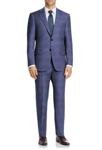 Imbracaminte barbati hart schaffner marx medium blue plaid two button notch lapel wool new york fit suit medium blue