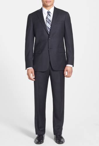 Imbracaminte barbati hart schaffner marx new york classic fit solid stretch wool suit grey pln