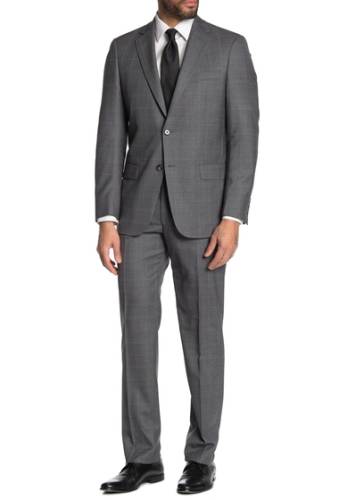 Imbracaminte barbati hart schaffner marx plaid print new york fit 2-piece suit greyblue