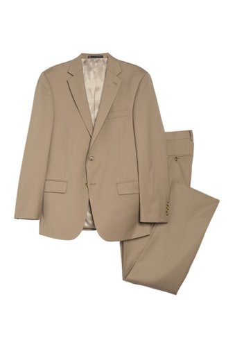 Imbracaminte barbati hart schaffner marx tan solid two button notch lapel new york fit suit tan