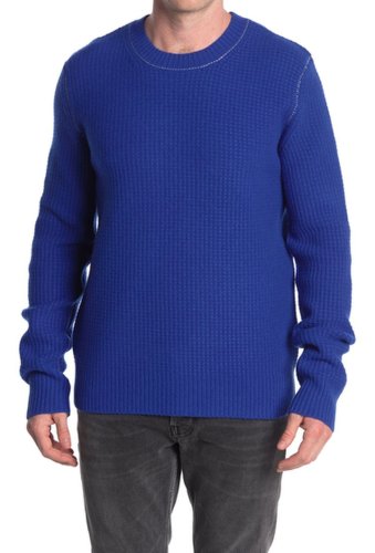Imbracaminte barbati helmut lang felted waffle knit crew neck pullover azurite