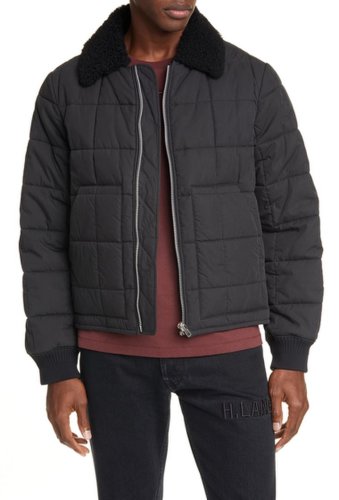 Imbracaminte barbati helmut lang genuine shearling collar quilted bomber blk