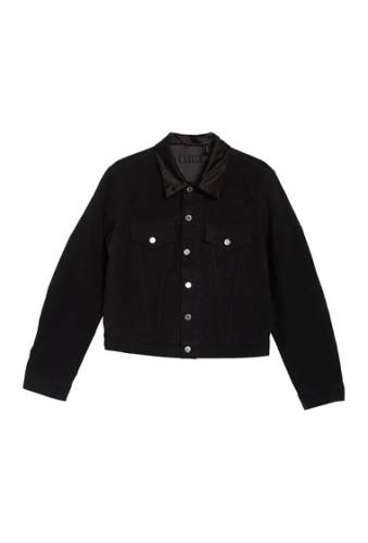 Imbracaminte barbati helmut lang silk collar trucker jacket black