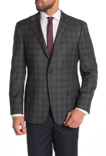 Imbracaminte barbati hickey freeman windowpane classic fit wool blend suit jacket grey plaid