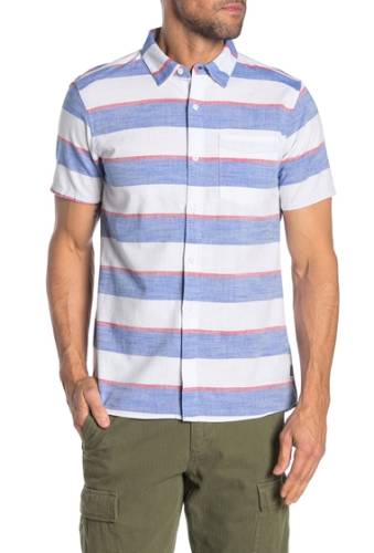 Imbracaminte barbati hurley stripe block woven regular fit shirt summit whi