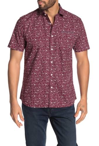 Imbracaminte barbati impatient wolves what a trip patterned short sleeve regular fit shirt red