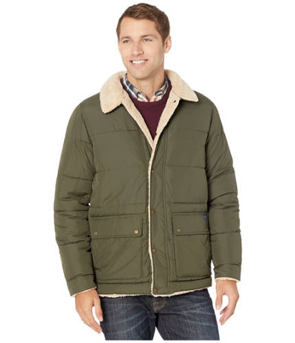 Imbracaminte barbati izod quilted hipster jacket w sherpa trim olive