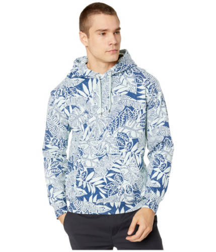 Imbracaminte barbati j crew garment-dyed pullover all over print hoodie tropical party bluewhite