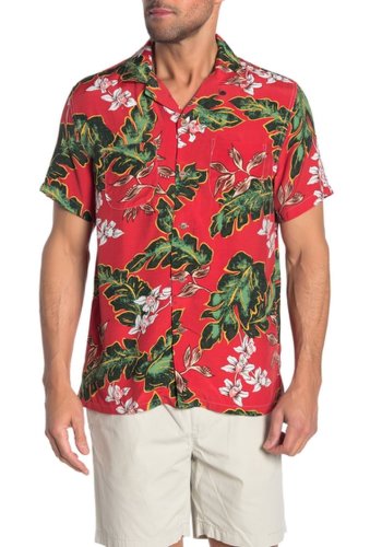 Imbracaminte barbati j crew palma floral hawaiian slim fit shirt palma floral red