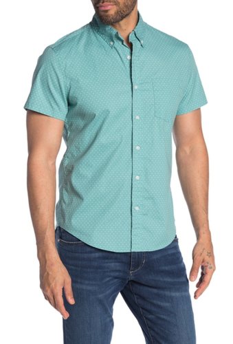 Imbracaminte barbati j crew slim fit printed short sleeve shirt bavarian blue