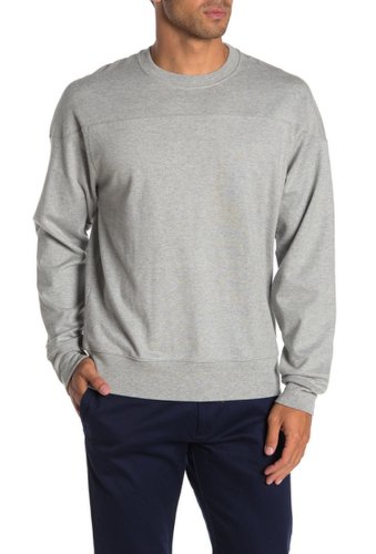 Imbracaminte barbati jcrew heritage football crew neck pullover sweater hthr athletic grey