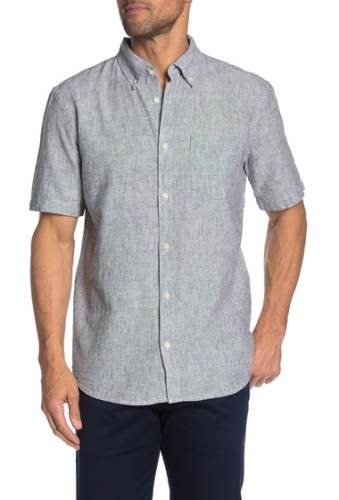 Imbracaminte barbati joe fresh end on end linen short sleeve regular fit shirt lt grey