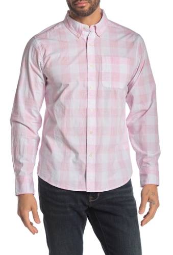 Imbracaminte barbati joe fresh plaid slim fit shirt lt pink