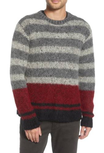 Imbracaminte barbati john varvatos star usa easy fit jacquard knit stripe pullover grey hthr