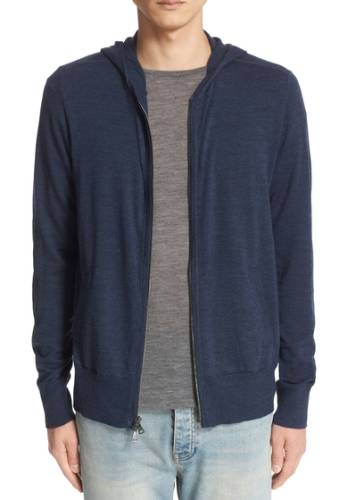 Imbracaminte barbati john varvatos star usa front zip hoodie oiled blue