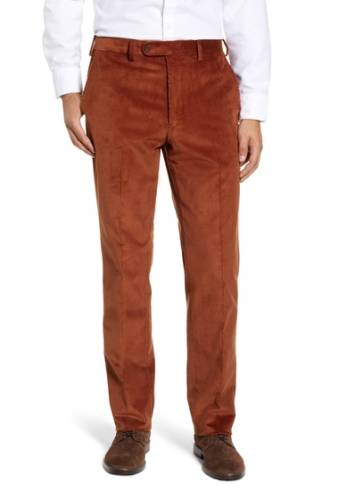 Imbracaminte barbati john w nordstrom torino traditional fit flat front corduroy trousers brown toffee