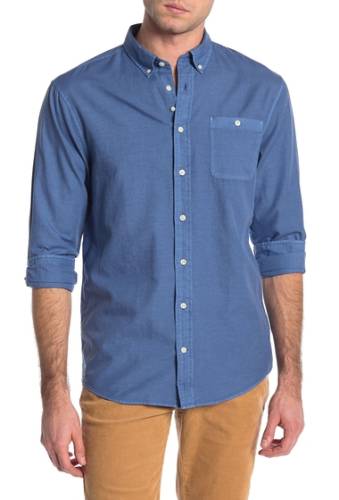 Imbracaminte barbati johnnie-o long sleeve split collar shirt laguna blue
