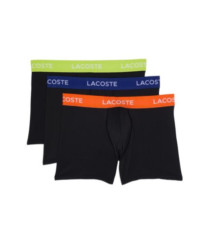 Imbracaminte barbati lacoste 3-pack motion microfiber trunks with colorful waistband blackrecacosmiclimeira