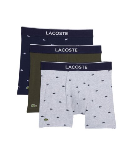 Imbracaminte barbati lacoste boxer briefs 3-pack casual lifestyle all over print croc navy bluesilver chinebaobab
