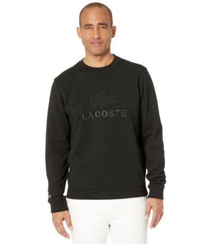 Imbracaminte barbati lacoste long sleeve non brushed fleece graphic anim sweatshirt classic black