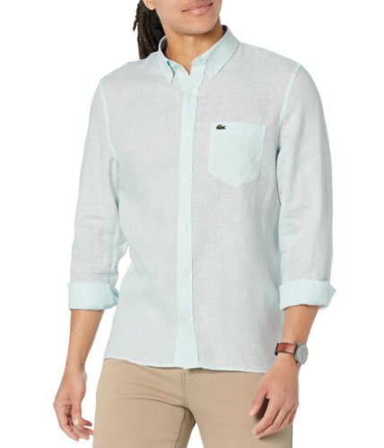 Imbracaminte barbati lacoste long sleeve regular fit linen button-down with front pocket rill