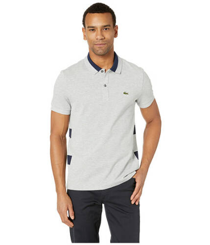 Imbracaminte barbati Lacoste short sleeve 3 ply textured pique regular fit polo silver chinenavy blue