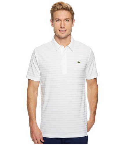 Imbracaminte barbati lacoste short sleeve golf ultra dry tech jersey solid jacquard polo white