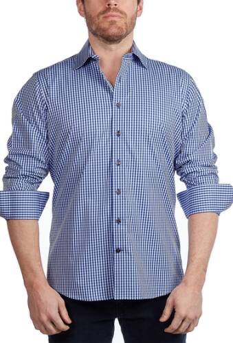 Imbracaminte barbati levinas gingham contemporary fit shirt blue gingham