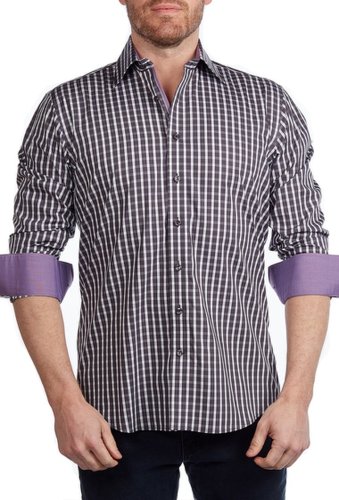 Imbracaminte barbati levinas gingham contemporary fit shirt large charcoal gingham