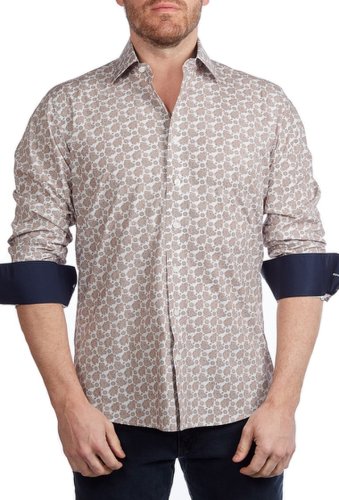 Imbracaminte barbati levinas gingham contemporary fit shirt light brown floral arrangement