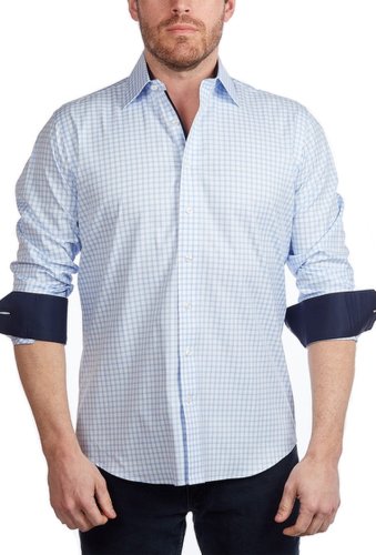 Imbracaminte barbati levinas gingham contemporary fit shirt lt blue large check