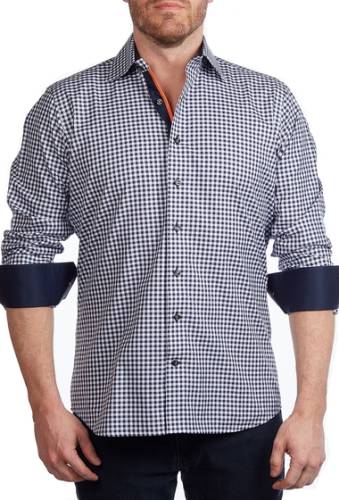 Imbracaminte barbati levinas gingham contemporary fit shirt navy gingham