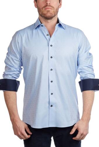 Imbracaminte barbati levinas pin dot contemporary fit shirt lt blue